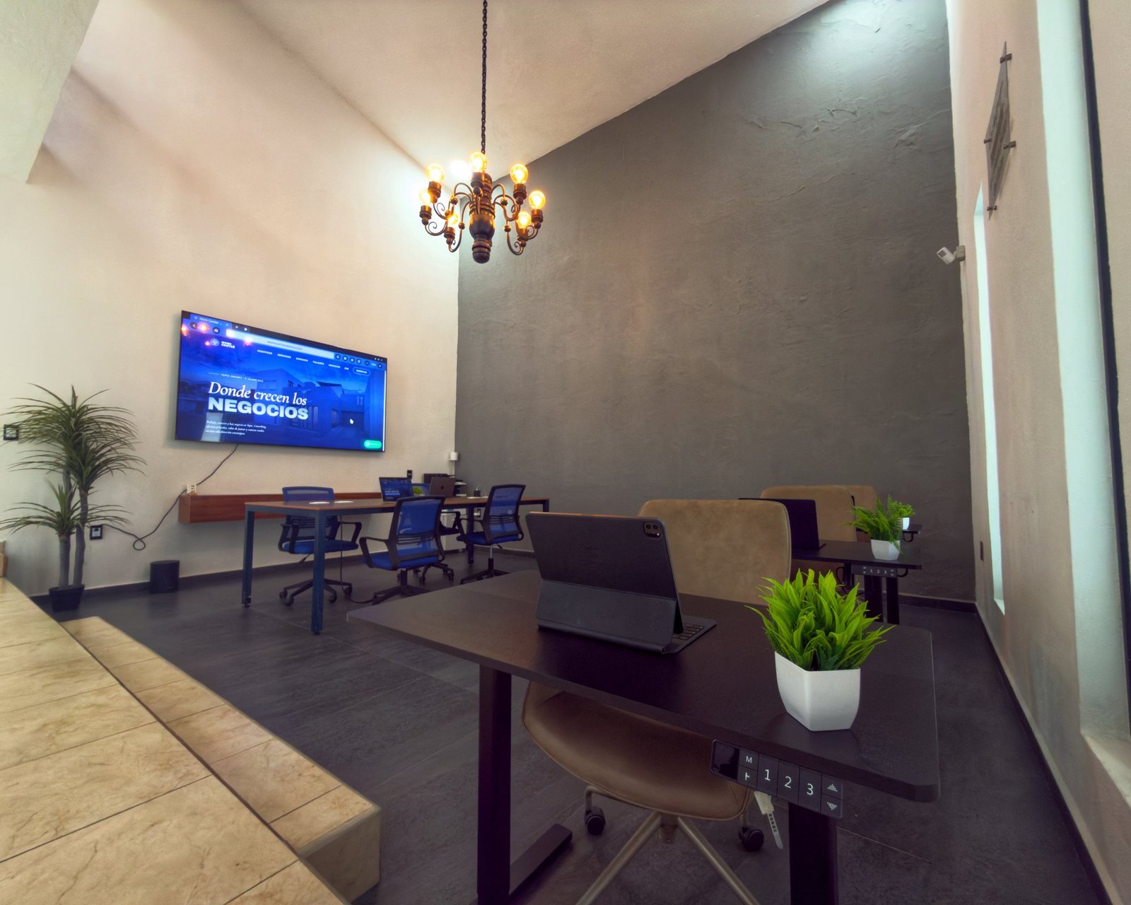 Vista lateral del coworking
